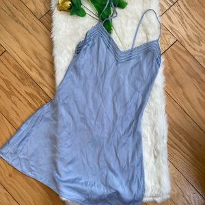Vintage 100% Silk Soft Blue Slip Dress